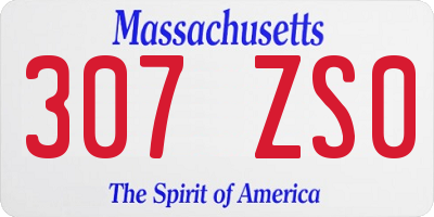 MA license plate 307ZS0