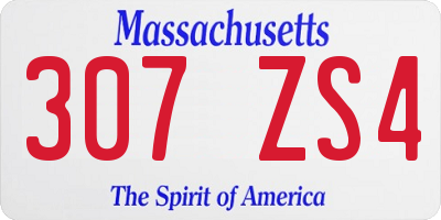 MA license plate 307ZS4