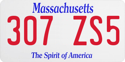 MA license plate 307ZS5