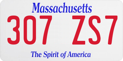 MA license plate 307ZS7