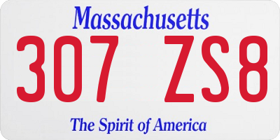 MA license plate 307ZS8