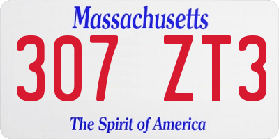 MA license plate 307ZT3
