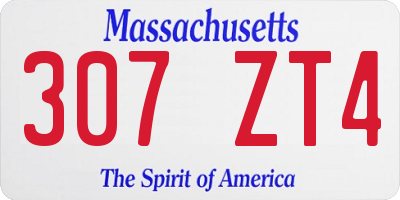 MA license plate 307ZT4