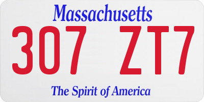 MA license plate 307ZT7