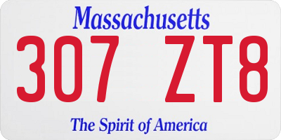 MA license plate 307ZT8