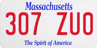 MA license plate 307ZU0