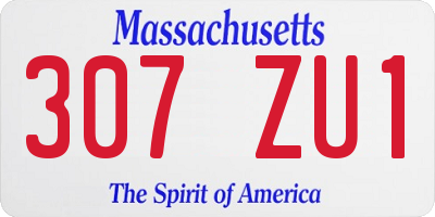 MA license plate 307ZU1