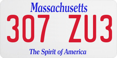 MA license plate 307ZU3