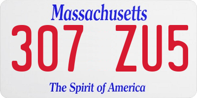 MA license plate 307ZU5