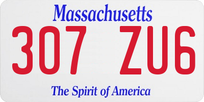 MA license plate 307ZU6