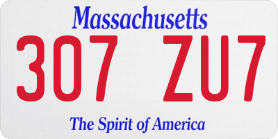 MA license plate 307ZU7