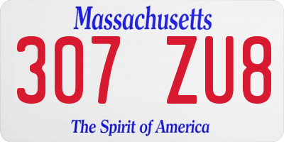 MA license plate 307ZU8