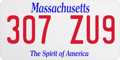 MA license plate 307ZU9