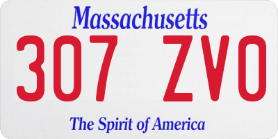MA license plate 307ZV0