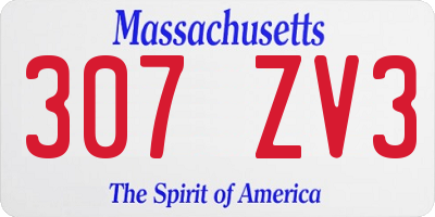 MA license plate 307ZV3