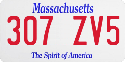 MA license plate 307ZV5