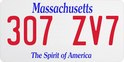 MA license plate 307ZV7