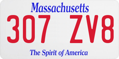 MA license plate 307ZV8