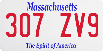 MA license plate 307ZV9
