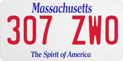 MA license plate 307ZW0