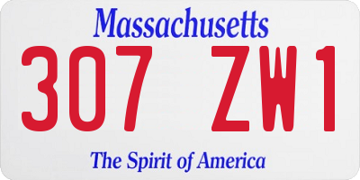 MA license plate 307ZW1