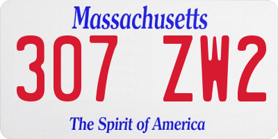 MA license plate 307ZW2