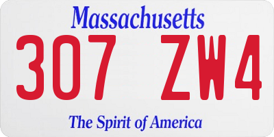 MA license plate 307ZW4