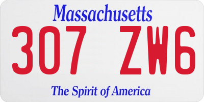 MA license plate 307ZW6