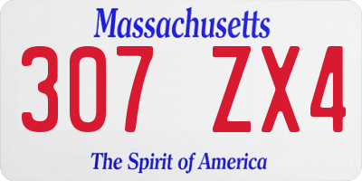 MA license plate 307ZX4