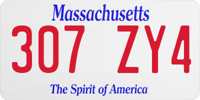 MA license plate 307ZY4