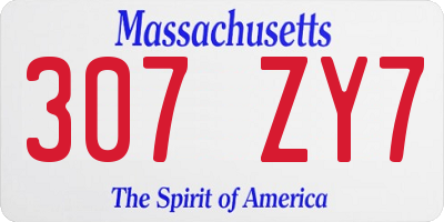 MA license plate 307ZY7