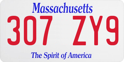 MA license plate 307ZY9