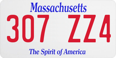 MA license plate 307ZZ4