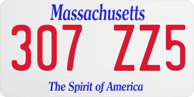 MA license plate 307ZZ5