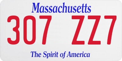 MA license plate 307ZZ7