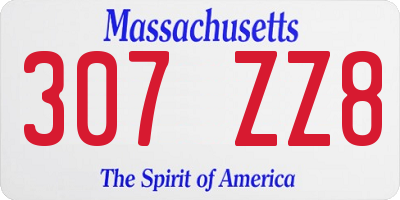 MA license plate 307ZZ8
