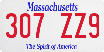 MA license plate 307ZZ9