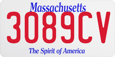 MA license plate 3089CV