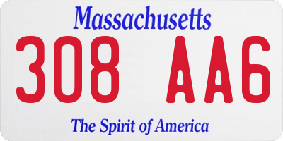 MA license plate 308AA6