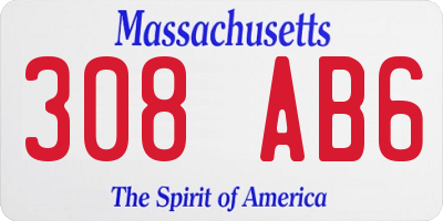 MA license plate 308AB6