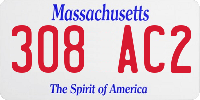 MA license plate 308AC2