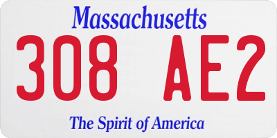 MA license plate 308AE2