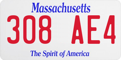 MA license plate 308AE4