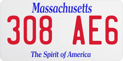 MA license plate 308AE6