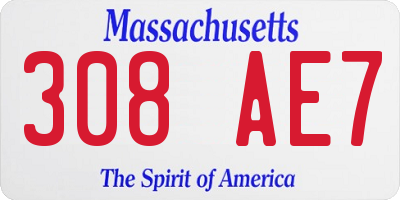 MA license plate 308AE7