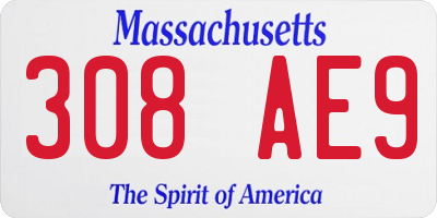 MA license plate 308AE9