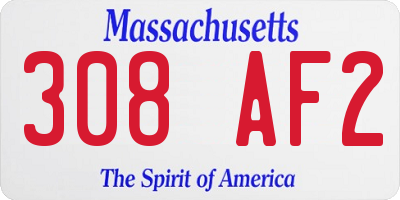 MA license plate 308AF2