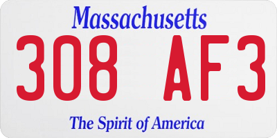 MA license plate 308AF3