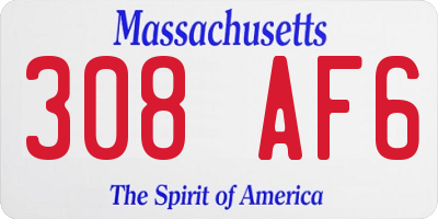 MA license plate 308AF6