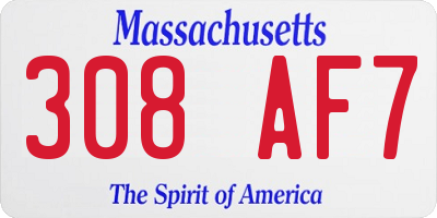 MA license plate 308AF7